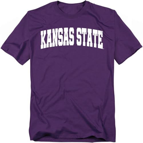 LOGOVISION Kansas State University School Name Arch Unisex Adult T Shirt, Purple, X-Large