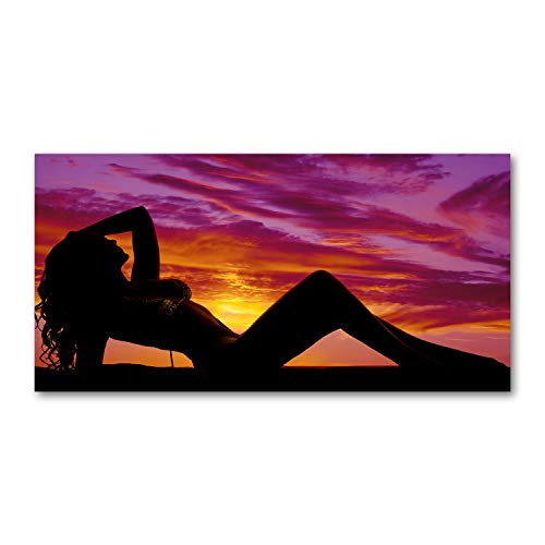 Splashback guard cuisine verre trempé anti-taches 100x50cm motif silhouette femme Tulup
