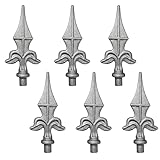 Zaun-Endstücke, Dreizack, Speerform, Gusseisen, Zaun-Endstücke für Eisenstapel, Zaunspitzen, Eisenzaun, Hof, Garten, Rasen-Dekoration, 6 Stück