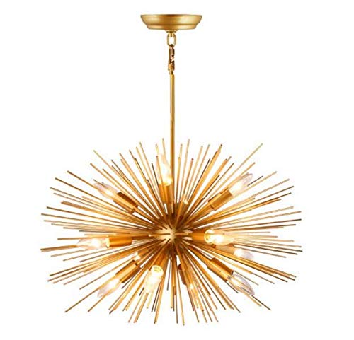 Decomust 24 Inch Astra Sputnik Satellite Rods Pendant Light Chandelier Plated Gold Ceiling Light Fixture