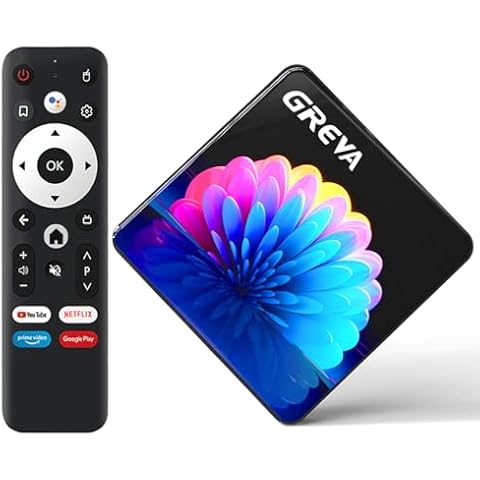 GREVA 2024 Android TV Box 13.0 4GB RAM 64GB ROM, Smart TV Box 8K RK3528 Chipset Support WiFi6 BT5.0 USB3.0 Ethernet LAN HDR10 3D HD Smart Streaming Media Player Cover