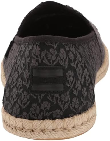 TOMS Women's Alpargata Rope Loafer Flat, Black Posy Lace, 9 | Image 2