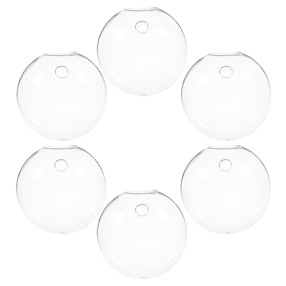 SHINEOFI Lot de 6 Vases Muraux en Verre pour Hydroponie, Terrariums Suspendus Polyvalents, Résistants et Élégants, pour Plantes Succulentes et Décoration Intérieure