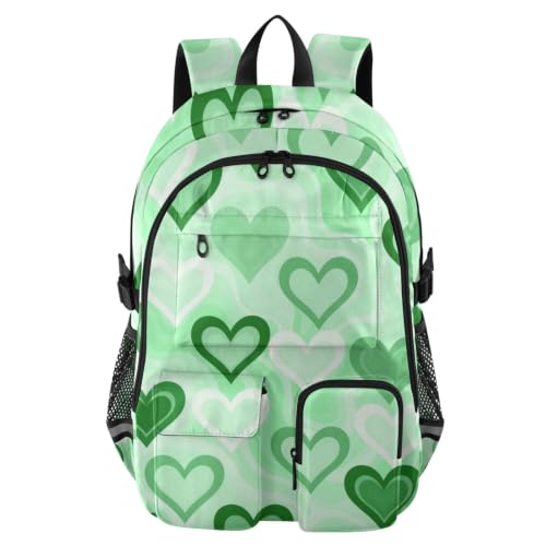 Mochila para laptop con diseño de corazón verde de 17.5 pulgadas: protege tu PC contra golpes