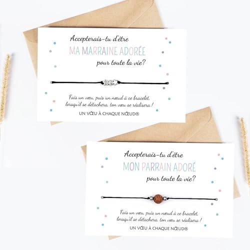 Les cartes de demande marraine & parrain pour un baptême civil