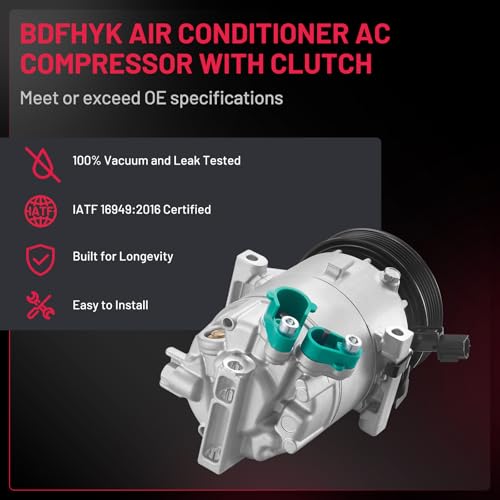 BDFHYK Air Conditioning A/C Compressor 198354 Compatible with Kia Soul 2012-2013 L4 2.0L, Compatible with Hyundai 2013 Elantra, Elantra Coupe/GT L4 1.8L