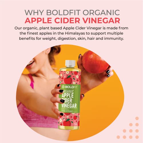 Boldfit Organic Apple Cider Vinegar with Mother Vinegar 500ml - ACV Apple Cider Vinegar Organic Raw from Himalaya - 500ml - Image 5