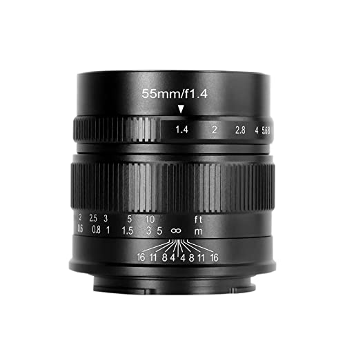 7artisans 55mm F1.4 APS-C Manual Focus Prime Lens Compatible M4/3 Mount Mirrorless Cameras for Panasonic GH3 GH4 GF1 GM1 GM5 for Olympus E-M1 E-M5 E-M10