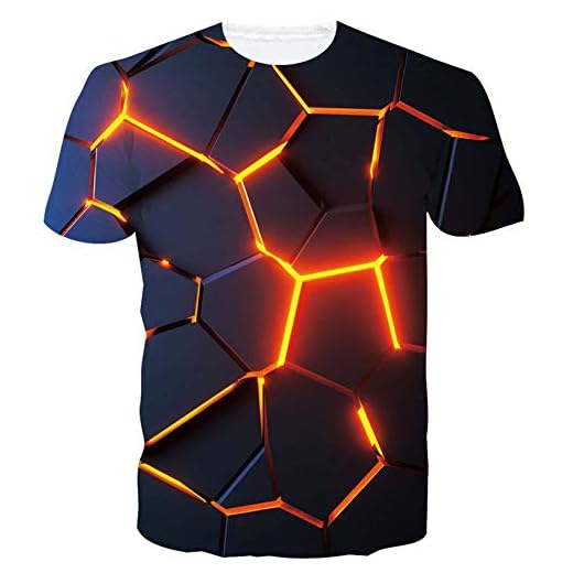 ALISISTER Unisex 3D rolig tryckt t-shirt herr sommar grafisk kortärmad t-shirt toppar, I-geometri, S