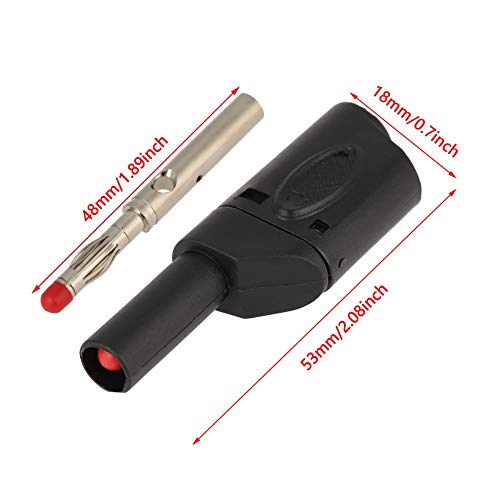 Aramox Lot 10 Fiches Bananes 4 Mm Isolées Empilables Rouge/Noir - Connecteurs Test Électrique Femelle Solides