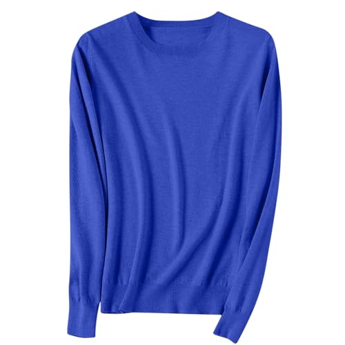 OIOLOYJM Fall Cashmere Sweaters for Women 2025 Crewneck Long Sleeve Tops Knitted Pullovers Lightweight Merino Wool Sweater