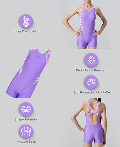 Image of Speedo Girl's Endurance+ Sleeved Essential U-Back Legsuit - Black & Hyper Yellow