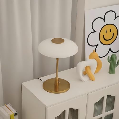 Lámpara de mesa moderna de metal y vidrio, 12.6 x 16.5 pulgadas miniatura 5