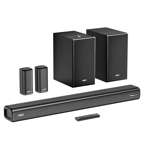 Image of Mivi Nex 900 Dolby Audio Soundbar (New Launch)| 900W Signature Sound | 5.2 Channel Home Theatre System with Dual Subwoofers and Satellites | Nex Surround Sphere Tech | Bluetooth v5.3