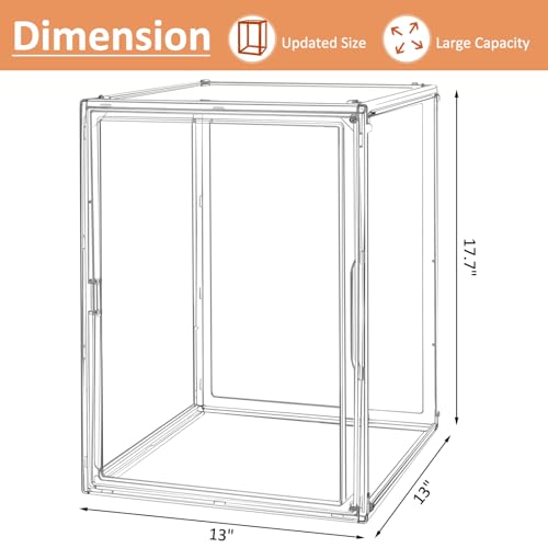 Image of 2Pack Extra Large 17.7 inchX13 inchX13 inch Clear Acrylic Organizer Box Display Case, Plastic Holder with Magnetic Door for Figures, Books, Handbags, Purses, Boots