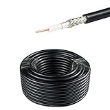 DUOGIMZ RG58 Coaxial Cable 50FT, 50 Ohm Low Loss Coax Cable for CB Radio Network Analyzer Radio Antenna Extension Flexible Cable