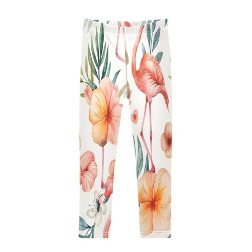Toddler Girls Leggings Printed Yoga Pants Leggings Colorful Watercolor Flamingos for Kids