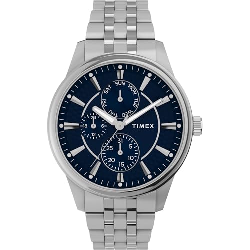 [NEW] $89.32 | Timex Men's Chicago 45mm Watch - Stainless Steel Bracelet Blue Dial Silver-Tone Case - image 1