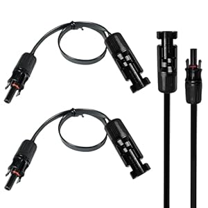 Nizirioo MC-4 Compatible Window Feed-Through Flexible: Pack of 2 MC-4 Window Feed-Through Flexible, MC-4 Compatible Window Feed-Out, Solar Panel Extension Cable for Balcony Power Plant, 1000V/30A