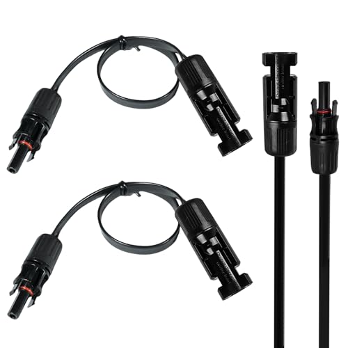 Nizirioo MC-4 Compatible Window Feed-Through Flexible: Pack of 2 MC-4 Window Feed-Through Flexible, MC-4 Compatible Window Feed-Out, Solar Panel Extension Cable for Balcony Power Plant, 1000V/30A