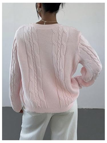 Verdusa Women's Oversized Cable Knit Chunky Cardigan Sweaters Cozy Loose Knit Tops Fall Sweaters 20252