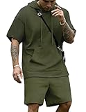 COOFANDY Men's Tracksuit 2 Piece Short Sleeve Hoodie Pullover Jogging Track Suit Athletic Casual Sweatsuit