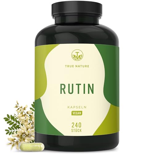 Rutin Kapseln 240 Kapseln (500 mg) 95% Rutin aus japanischen Schnurbaumblüten Ohne Zusätze Vegan Laktosefrei & Glutenfrei Deutsche Produktion TRUE NATURE