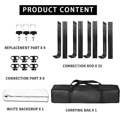 7.87ft x 13.12ft White Screen Backdrop with Stand, Portable Large Wrinkle-Resistant Collapsible Photography Background for Photo Studio Video Shooting, Portrait Product Headshot Photography - Image 5