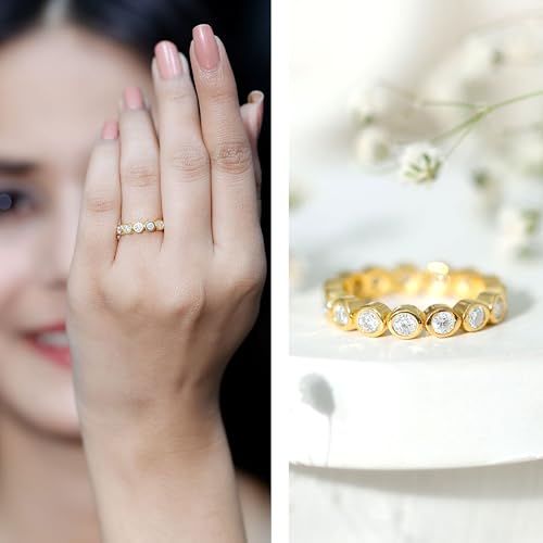 Certified Lab Grown Diamond Eternity Band, Ef-Vs Quality, Bezel Set Diamond Wedding Ring - With Jewelry Box2