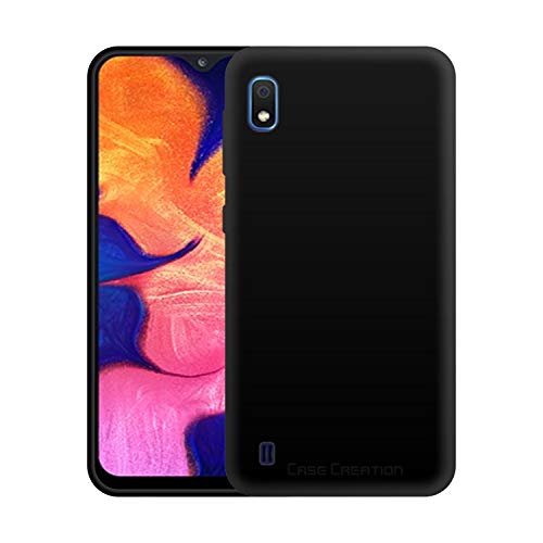 Image of Case Creation for Samsung Galaxy A10 2019 Back case, Samsung Galaxy A10 Slim Flexible Smart Look case with 360 Camera All Angle Protection (Pure Black)