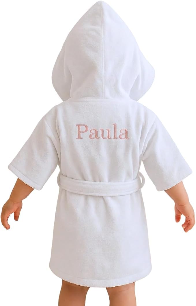 BebeDeParis Accappatoio Neonato Personalizzato con Nome Ricamato
