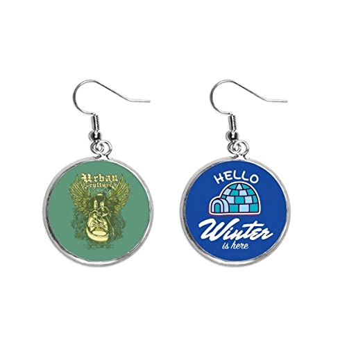 Pendientes de gota con ilustración de zapatos de lona y diseño artístico de invierno 1