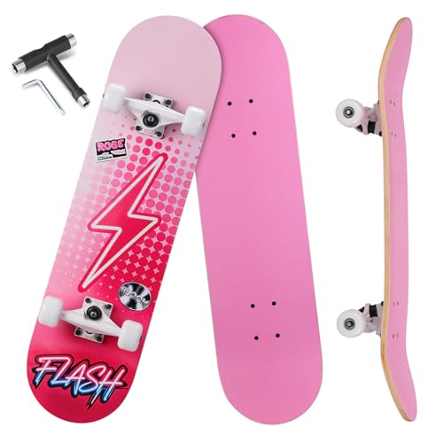 Image of Pro Complete Skateboards for Beginners Girls Boys Kids Youths Teens Adults 31 inchx8 inch Skate Boards 7 Layers Canadian Maple Double Kick Deck Concave Longboard