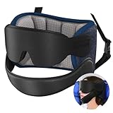 SARISUN Travel Pillows for Airplanes with Sleep Eye Mask, Chin Strap, Airplane Pillow for Long Flights, Car Road Trip, 360° Support Headrest, Stop Bobblehead Travel Essential, Mottled Grey