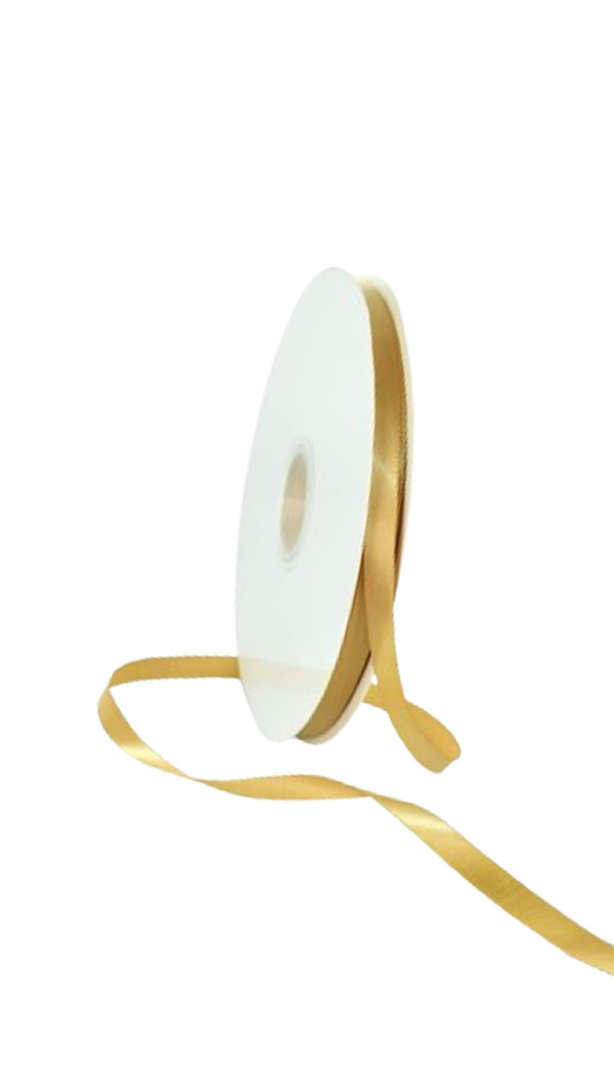 Gold Satin Ribbon Roll - 3/8 Inch x 98yds Thin Solid Fabric Ribbons for Gift Wrapping, Invitations, Floral, Hair, Balloons, Sewing, Parties, Weddings, Popsicle Decor, Valentine's Day, Bouquets