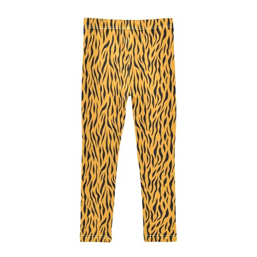 Tiger Skin Pattern Girls Leggings Kids Yoga Pants Athletic Tights Pants 4-10 Years2