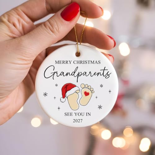 Image of Grandparents Gifts Pregnancy Announcement Ornament for Grandma,Grandpa