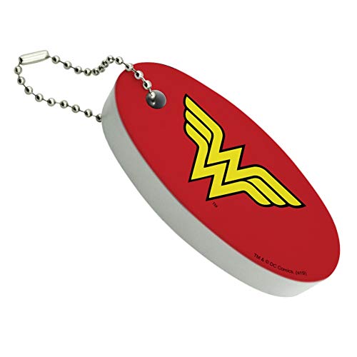GRAPHICS & MORE Wonder Woman Classic Logo Floating Keychain Oval Foam Fishing Boat Buoy Key Float