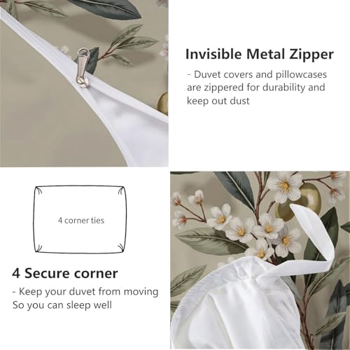 Housse couette réversible 240x220cm anti-plis en microfibre douce verte - 7