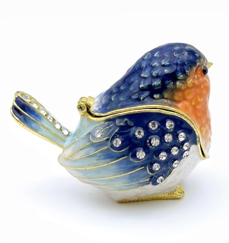 Robin Bird Jewelry Trinket Boxes Hinged Ring Box.Collectible Bird Figurines Home Decor Gifts for Women.Necklace Rings Earrings Organizer. - Image 4