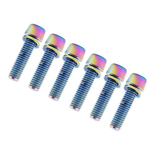 6個自転車ステムボルト超軽量ロードマウンテンバイクネジ22.7x4.85 mm