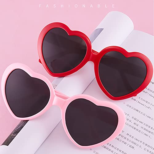 3 Pairs Heart Effect Diffraction Glasses Heart Shaped Sunglasses with Heart Effect for Rave Party Music Festival Fireworks Show 3D4