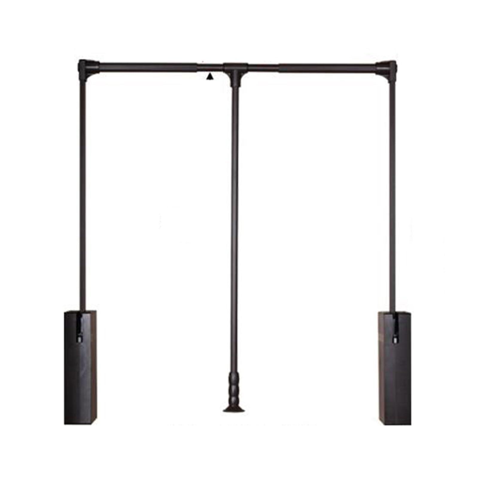 HTTGDGDH Adjustable Hang Pull Down Closet Rod, Pneumatic Buffer Lift Wardrobe Rail, 380-1210Mm Width, 15Kg Load Capacity, Perfect For Hanging Clothes And Maximizing Space,Brown-890-1210mm