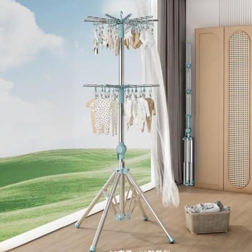 AZIEBAY 物干し, パラソル型, 室内, スタンド, 折りたたみ, 多量物干し, コンパクト, 省スペース, 高さ調節可能, 安定性, 角型, 伸縮可能, ベランダ, スリムロッカー, 2段