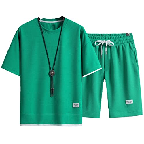 Ensemble en lin homme pour la plage et le sport short et T-shirt L EN8