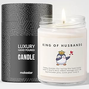Personalised Husband Gift – Luxury Soy Wax Candle – Vanilla, Jasmine, Sugared Almond – Makester