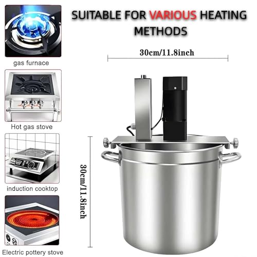 Comercial Automatic Pot Stirrer 40L, Stainless Steel Food Mixer con Control de Velocidad Ajustable, adoración de musble de Capa para la Cocina de Salsa de Jam, máquina de Mezcla eléctrica para Cocina