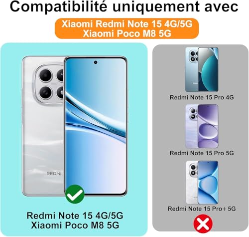 Image of DIZORO Compatible with Mi Redmi Note 15 5G Back Cover with Upgraded Square Edges for Camera Protection Shockproof Flexible Matte Liquid Silicone Mobile Phone Case (Carolina)