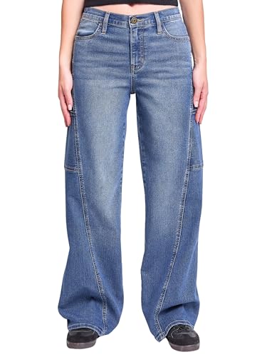 YMI Women's High Rise Wide Leg Cargo Jeans, P201011