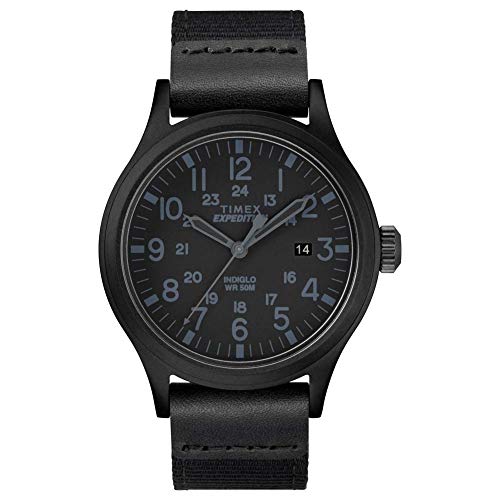 Timex メンズ エクスペディションスカウト 40 腕時計 ブラックナイロン/ブラック。